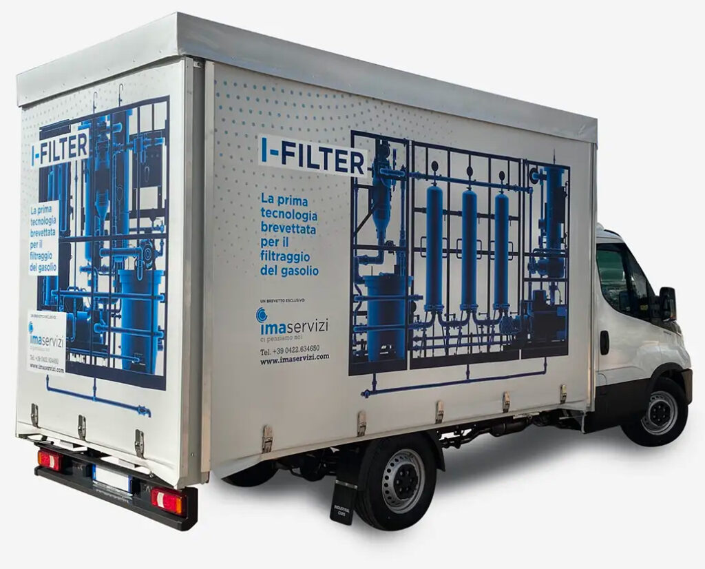 Camion attrezzato con il sistema I-FILTER per la filtrazione del gasolio.